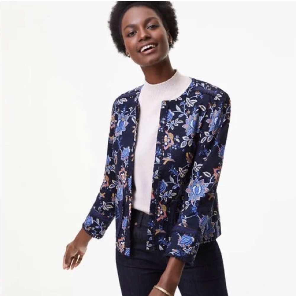 LOFT Women's Evening Garden Floral Jacket